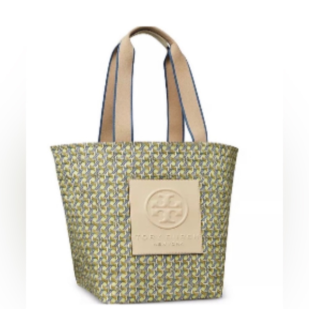 Tory Burch Yellow and Blue Tote Bag